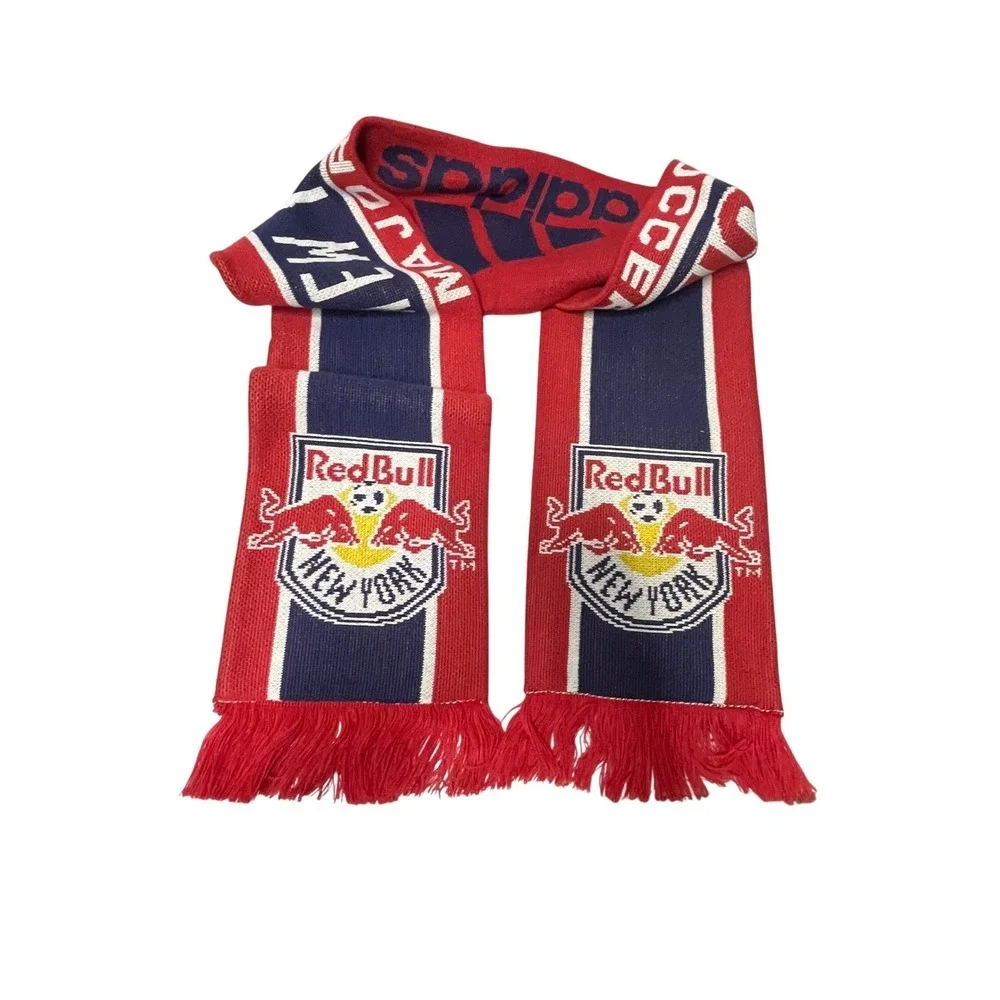 Adidas New York Red Bulls MLS Soccer Scarf Red Navy Blue Knit 01/14 S300Z